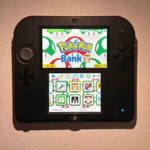 Nintendo 2DS Console Black/Red with Pokemon Bank, Poke Transporter & Games